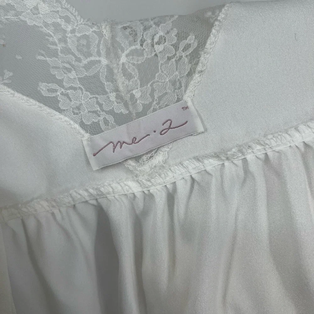 Vintage Nightgown & Robe Set Me 2 Sleepwear White ILGWU Women’s Large - Picture 14 of 16